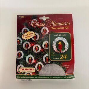 The Beadery Classic Miniatures Ornament Kit Candle Wreath Makes 24 Christmas